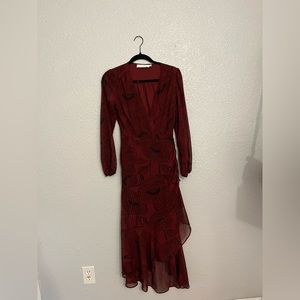 Women’s maxi long sleeve wrap floral dress